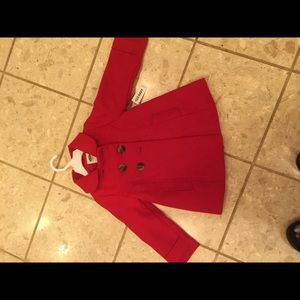 New red girls pea coat